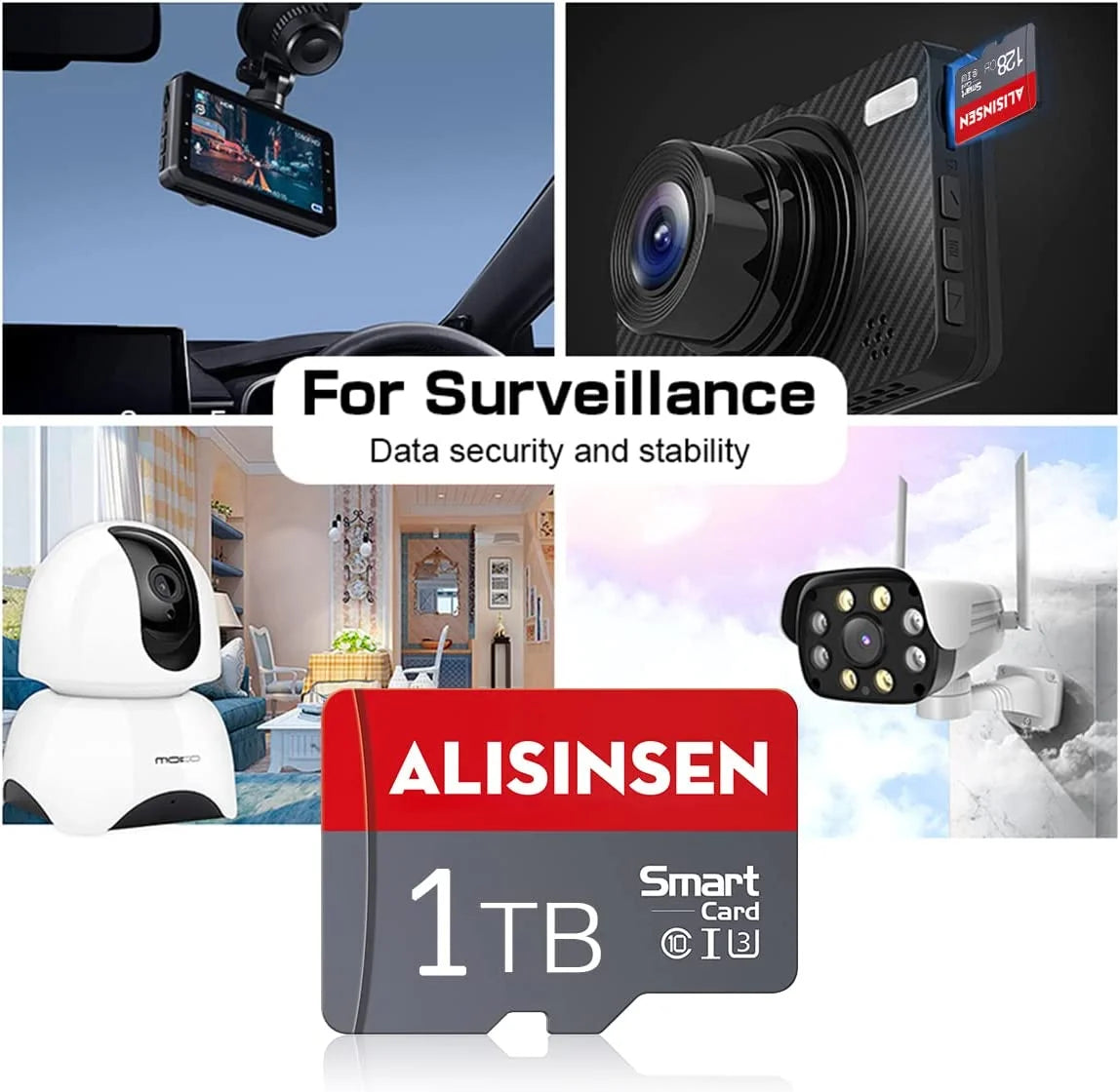1TB Micro SD Card,Memory Card for Cellphone Surveillance Camera Tachograph Tablet High Speed Class 10 TF Card 1TB Micro Memory SD Card with SD Card Adapter